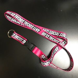Anti social social club Pink lanyard